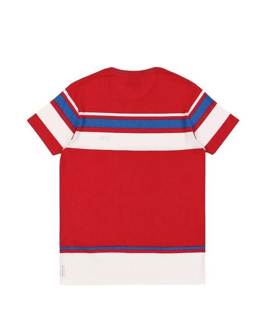 Armani Jeans Red Round Collar Logo T-Shirt for men