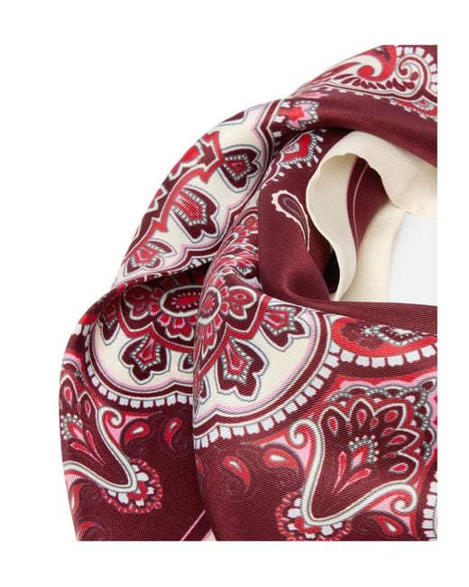 Pinko Red Floral Paisley Print Triangular Scarf
