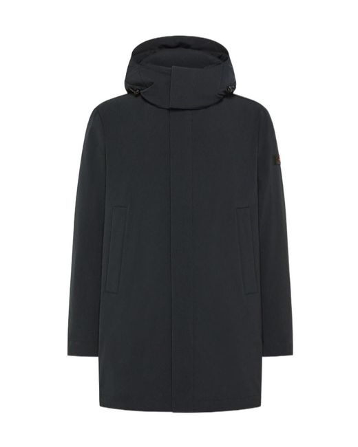 Peuterey Blue Graphite Technical Coat With Eco-Friendly Fabric for men