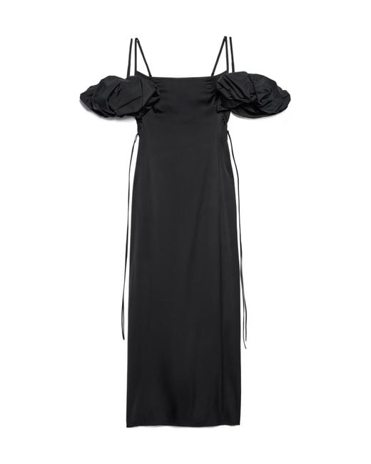 Jacquemus Women's Black Bubble Sleeve Dress