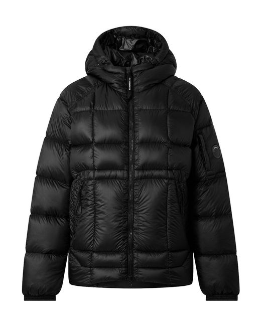 C P Company Black Quilted Down Puffer Jacket for men