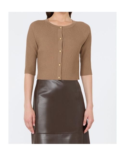 Max Mara Brown Smmkiwi Cropped Cardigan
