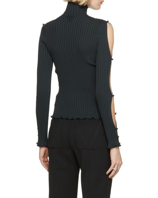Bottega Veneta Black Cut-Out Turtleneck Sweater