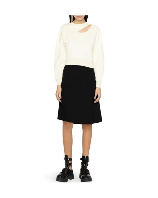 McQueen White Logo Embroidered Cut-Out Sweatshirt