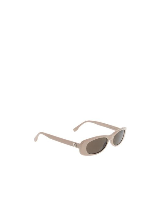 Fendi White Eyewear Oval Frame Sunglasses