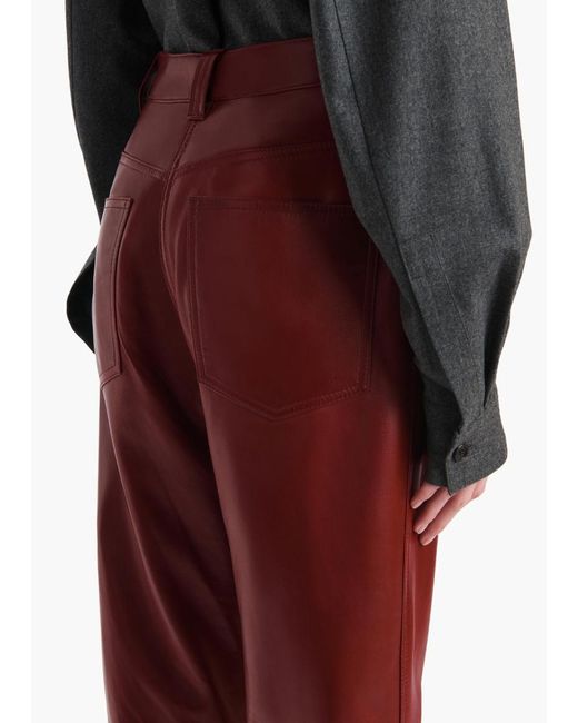 Khaite Red Callum Straight Leg Trousers