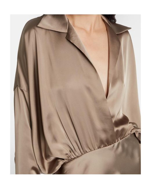 Norma Kamali Natural Long-Sleeved Gown