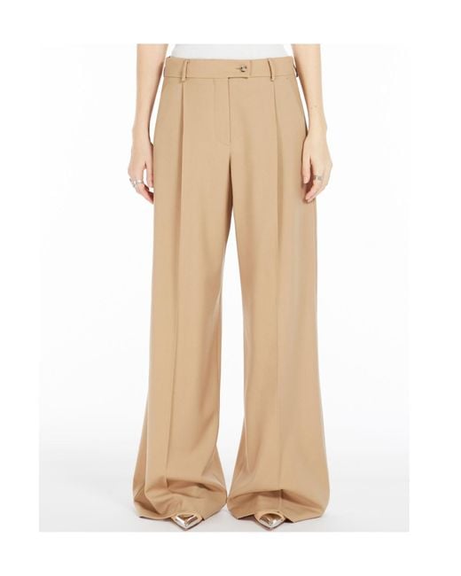 Sportmax Natural Vela Wide Leg Pants