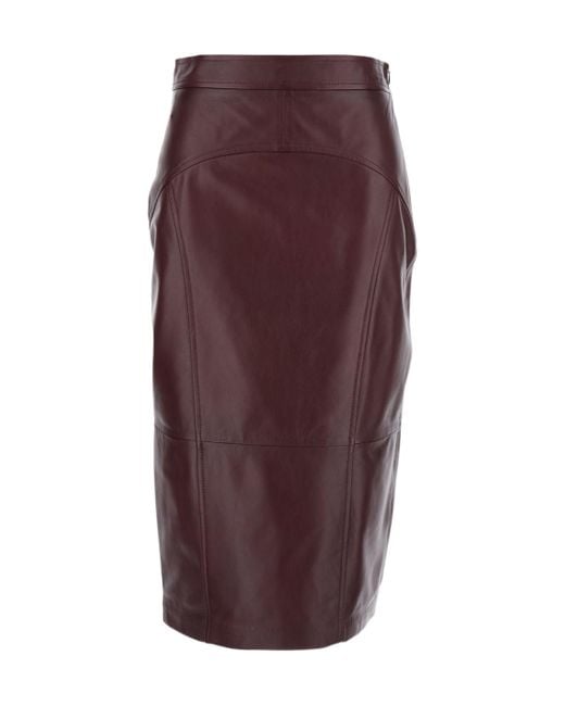 Max Mara Purple 'Taiga' Skirt With Concealed Side Zip Closure