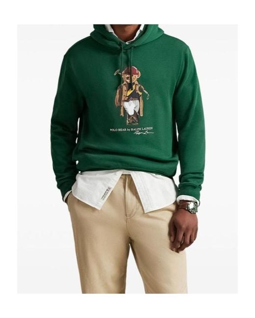 Polo Ralph Lauren Green Polo Bear Drawstring Hoodie for men