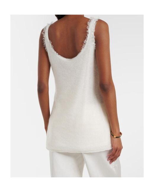Totême  White Fringed Trim Vest