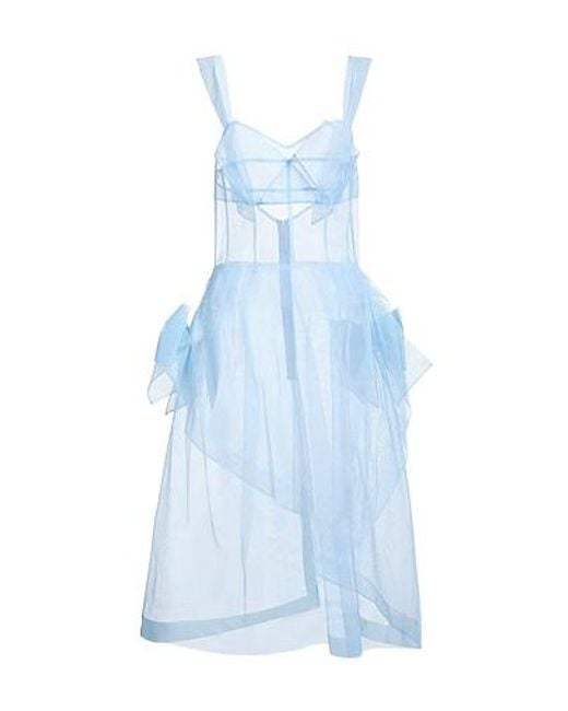 Maison Margiela Blue Sleeveless Flared Dress