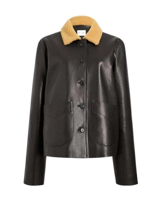 Khaite Black Long-Sleeve Leather Jacket