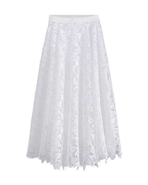 Dior White Iviera Mid-Length Flared Skirt