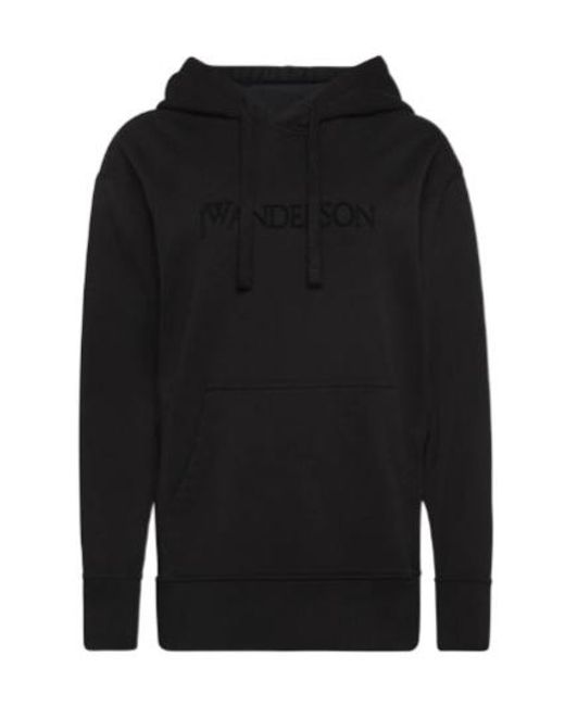 J.W. Anderson Black Classic Logo-Embroidered Hoodie