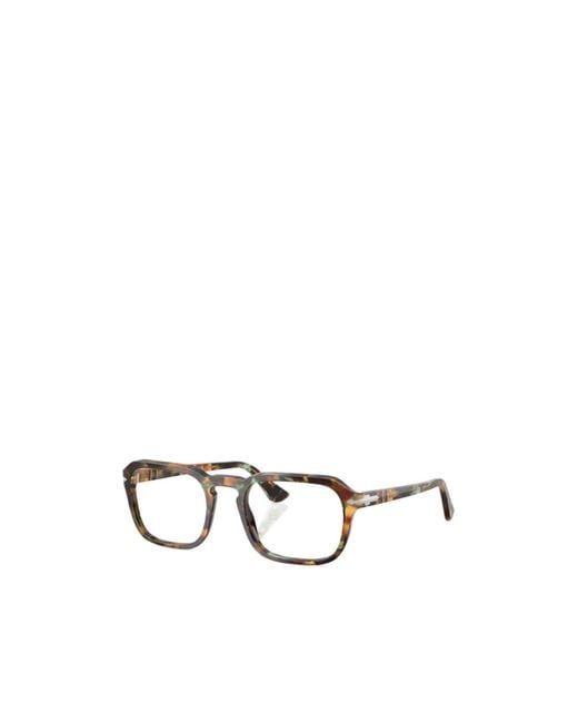 Persol White Geometric Frame Plain Mirror for men