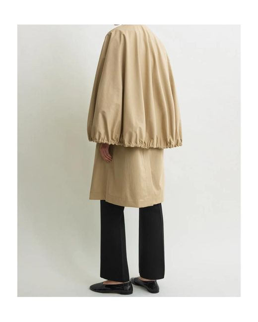 Totême Natural Totême Drawstring Detachable-Cape Coat