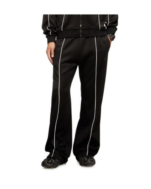 DIESEL Black P-Locking-Do Contrast Piping Track Pants for men