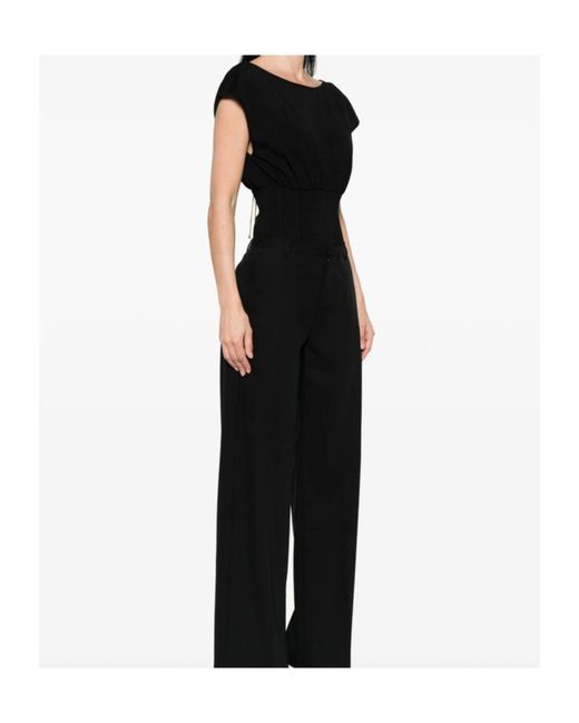 Elisabetta Franchi Black Crewneck Knit Bodysuit