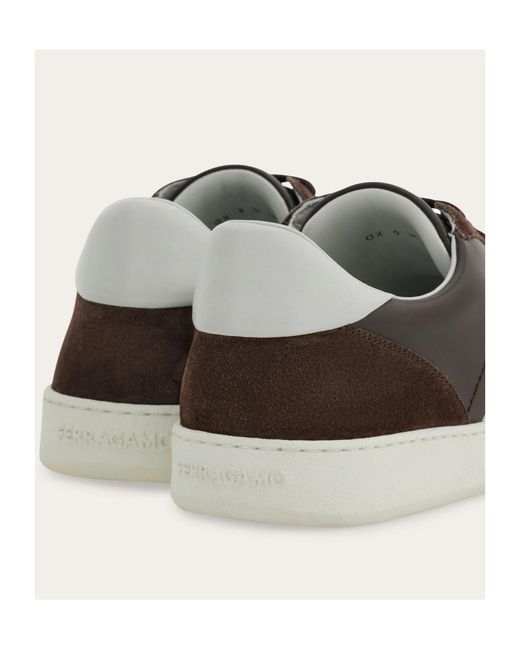 Ferragamo Brown Ferragamo Low-Top Sneakers for men