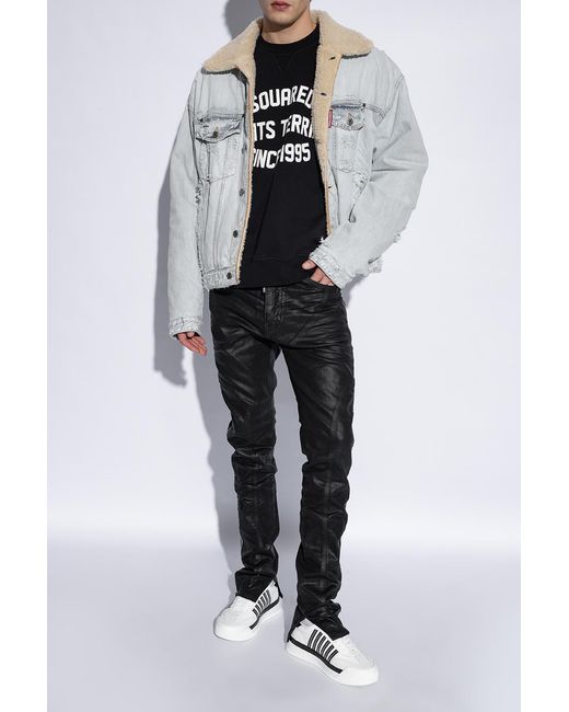 DSquared² White Striped Leather Sneakers for men