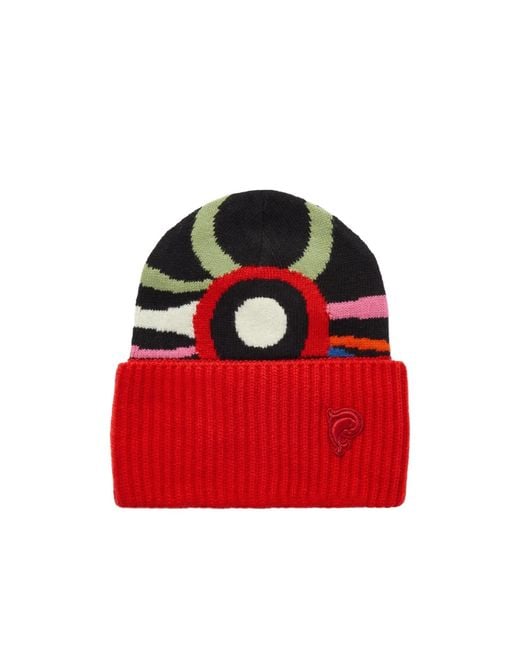 Emilio Pucci Red Jacquard Wool Hat