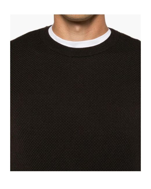 Zanone Black Long-Sleeved Sweater for men