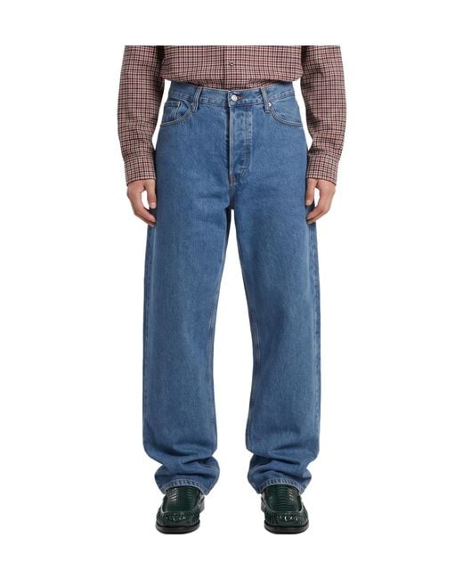 Dries Van Noten Blue Belt-Loop Jeans for men