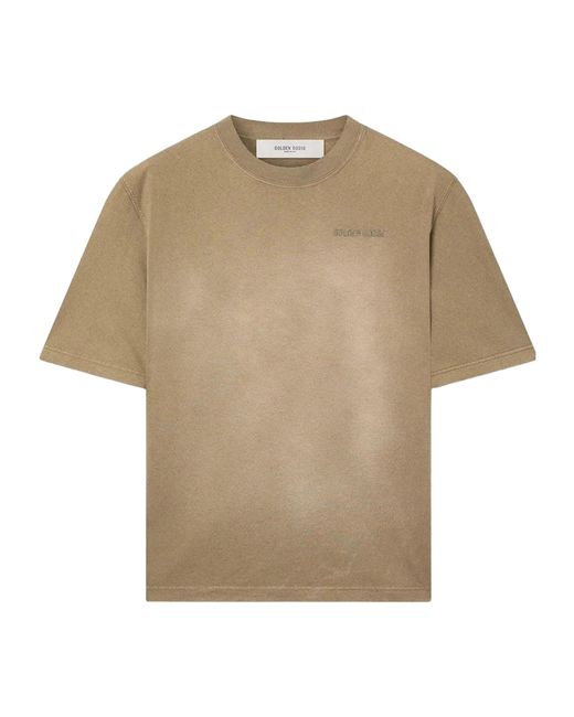Golden Goose Deluxe Brand Natural Logo Embroidered Crewneck T-Shirt for men