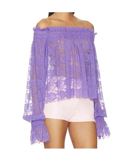 Norma Kamali Purple Long-Sleeved Cover-Up