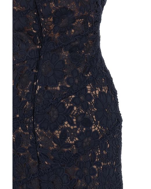 Self-Portrait Blue Spiral Lace Midi Dress