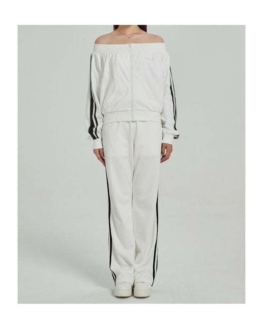 Marissa Chiara White Webbing Sweatpants