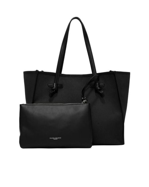 Gianni Chiarini Black Marcella Knot-Detail Tote Bag