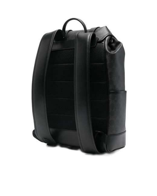 COACH Black Logo Backpack for men