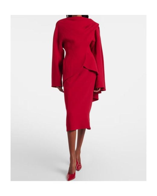 Mugler Red Cape Detail Casual Jacket