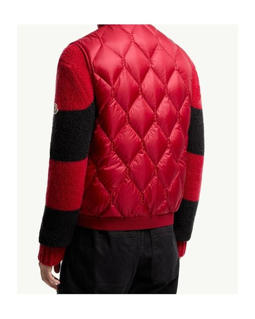 Moncler Red Erelia Diamond Quilted Down Vest for men