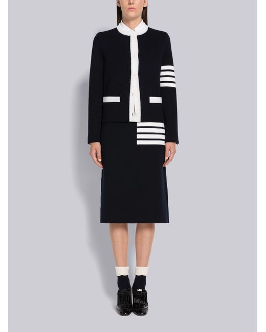 Thom Browne Black 4-Bar Knitted Midi Skirt