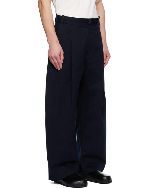 Studio Nicholson Blue Sortes High-Waisted Wide-Leg Pants for men