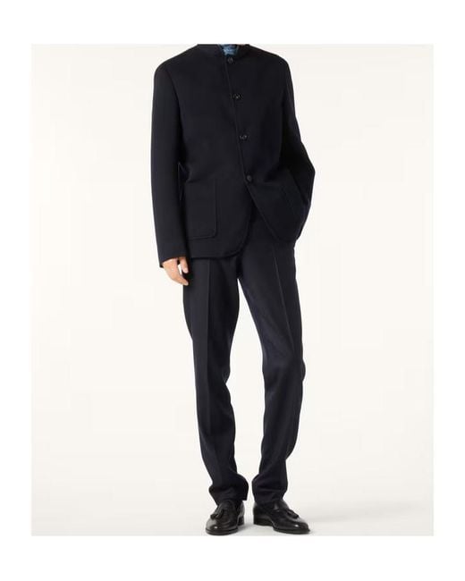 Loro Piana Blue Spagna Button-Fastening Patch-Pocket Jacket for men