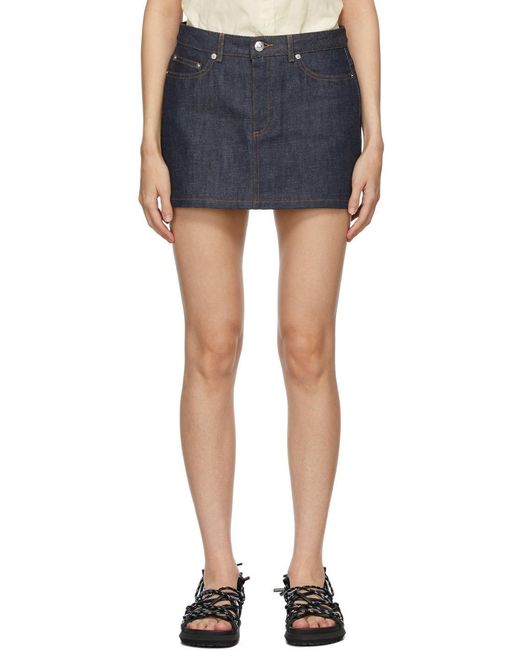A.P.C. Blue Denim Mini Skirt