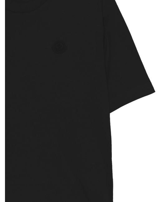 Moncler Black Logo Patch Crewneck T-Shirt