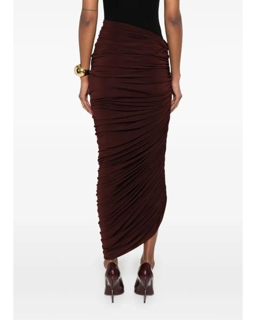 Magda Butrym Red Pleated Skirt