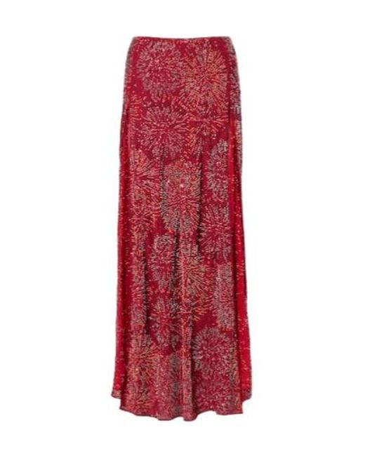 Rabanne Red Embellished Maxi Skirt