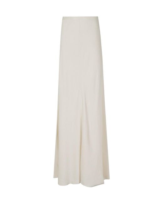 Alberta Ferretti White Draped Skirt