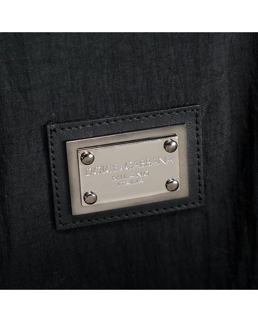 Dolce & Gabbana Black Logo Plaque Drawstring Hooded Jacket for men