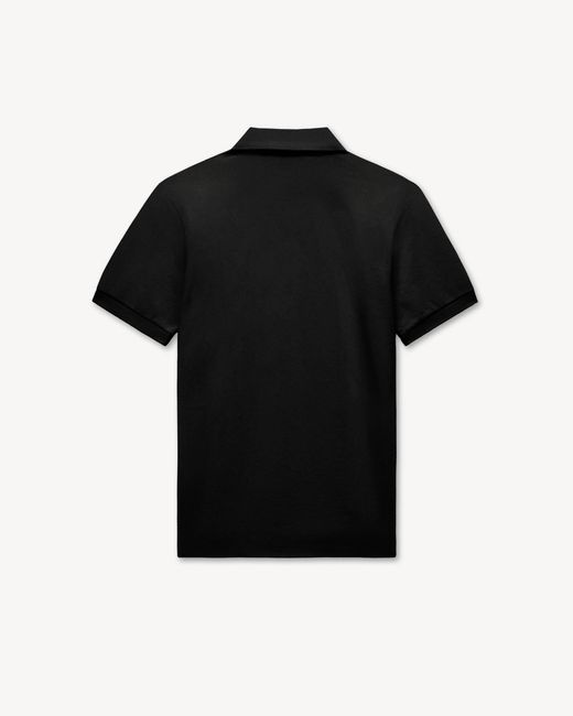 KENZO Black Jumping Tiger' Embroidered Slim Polo for men
