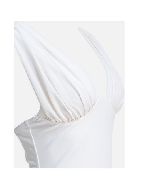 Zimmermann White Draped One-Piece Swimsuit