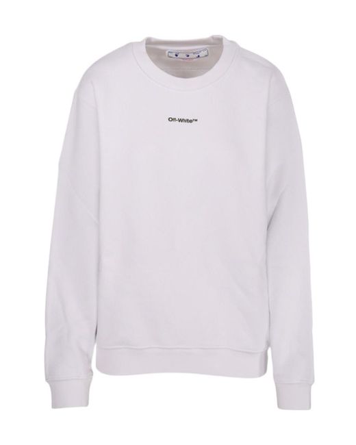 Off-White c/o Virgil Abloh White Logo Printed Crewneck Sweater