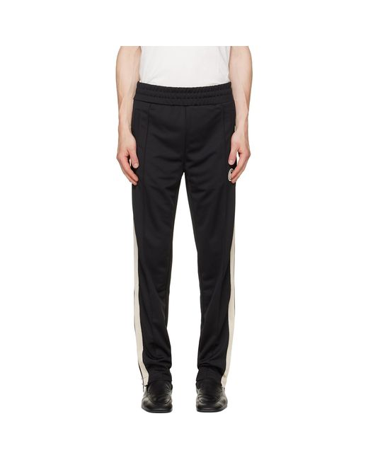 Palm Angels Black Logo Patch Elastic Waist Track Pants for men
