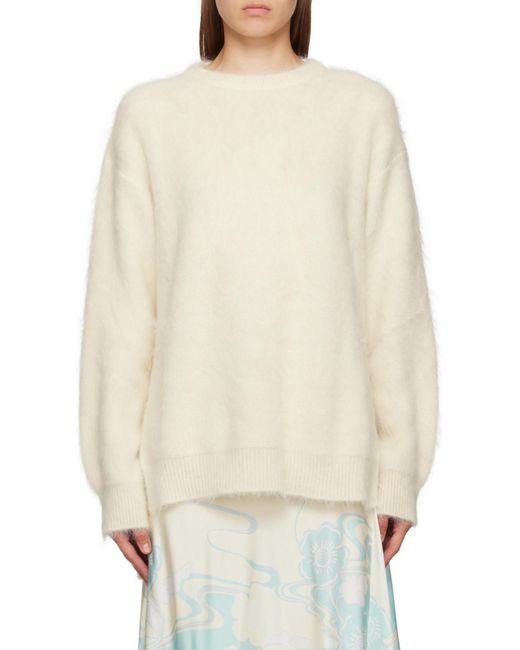 Jil Sander White Crewneck Knitted Jumper